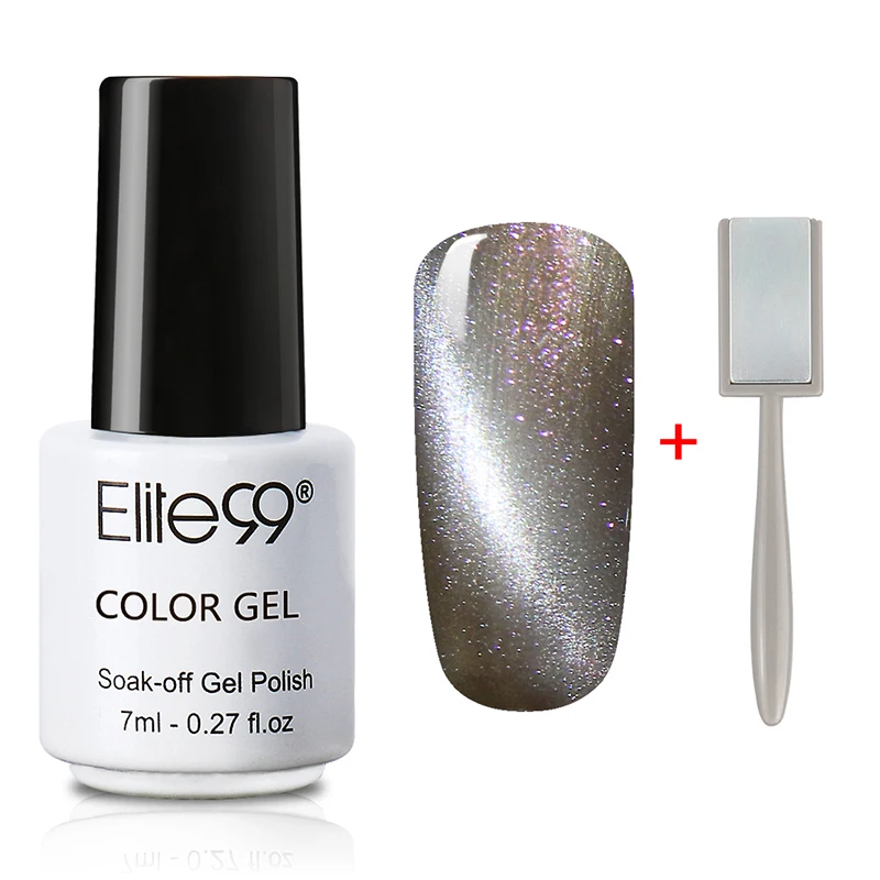 Elite99 кошачий глаз Gelpolish выдерживает с отличительные знаки ногтей маникюр искусство длительный гель лак с наклейкой выбрать цвет 1 с 1 магнит - Цвет: 6587 With Magnet