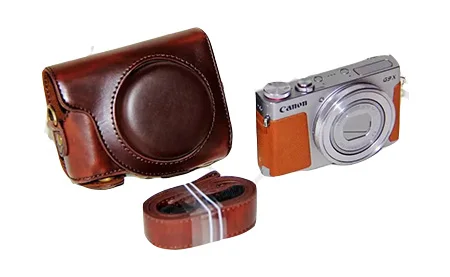 Ретро сумка для камеры из искусственной кожи, жесткий чехол с ремешком для Canon G9X/G9X II Mark II 2 S100 110 S120 чехол для цифровой камеры s - Цвет: Coffee