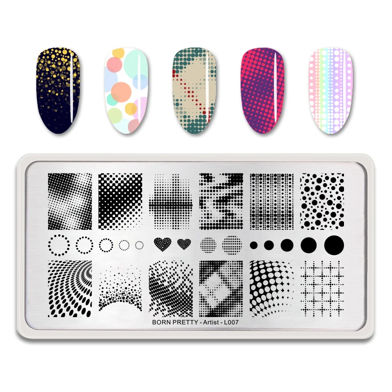 

BORN PRETTY Geometry Rotating Stripe Image Nail Templates DIY Image Flower Butterfly Nail Stamp Plate Manicure stamp for nails