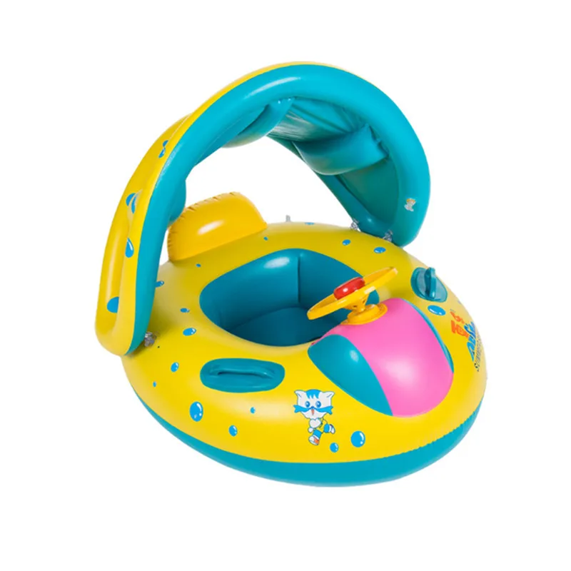 

1 PCS Safety Baby Child Infant Swimming Ring Inflatable Adjustable Sunshade Seat Boat Water Sport Fun Pool Toys Swim Ring