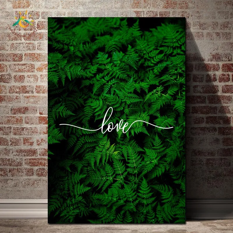 

Love Leaves Plant Wall Art Canvas Painting Nordic Posters And Prints Pop Art Wall Picture For Living Room Nordic Decoration Home
