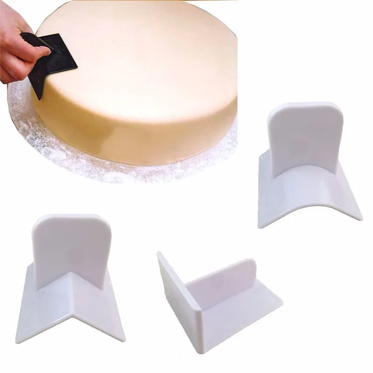 LMETJMA шпатель для торта круглый край прямоугольный Торт Помадка аппарат для шлифовки поверхности торта Декор кривая Edger плавные лопатки