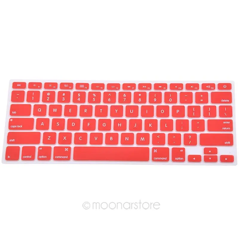9 видов цветов силиконовая клавиатура защитная пленка для всех Apple Macbook Pro MAC 13 15 Air 13 мягкая клавиатура наклейка - Цвет: Красный