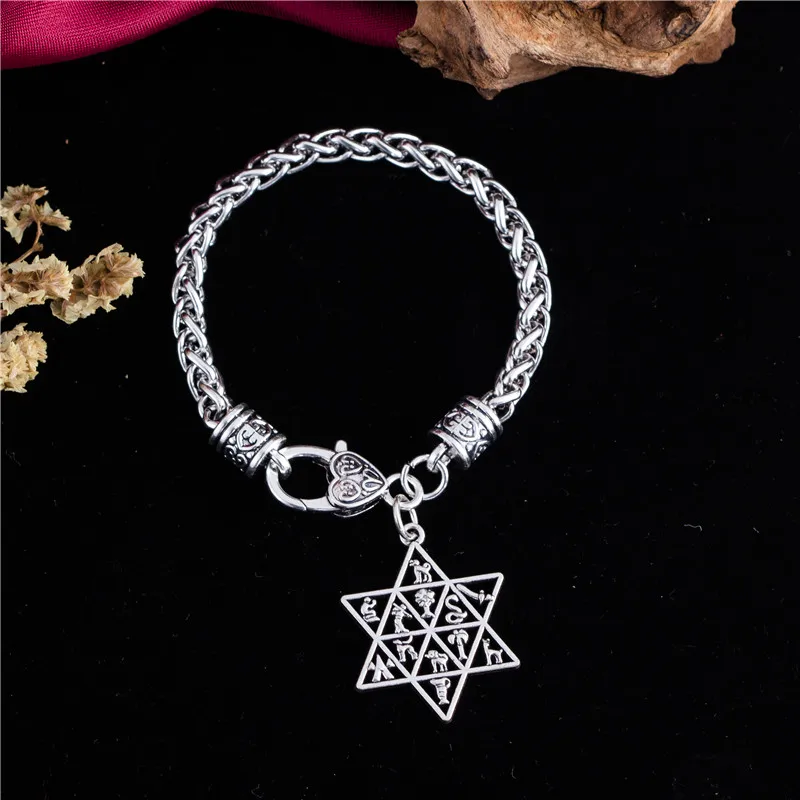 Астрологический браслет Skyrim Tetragrammaton Звезда Давида кулон 12 племен Израиля