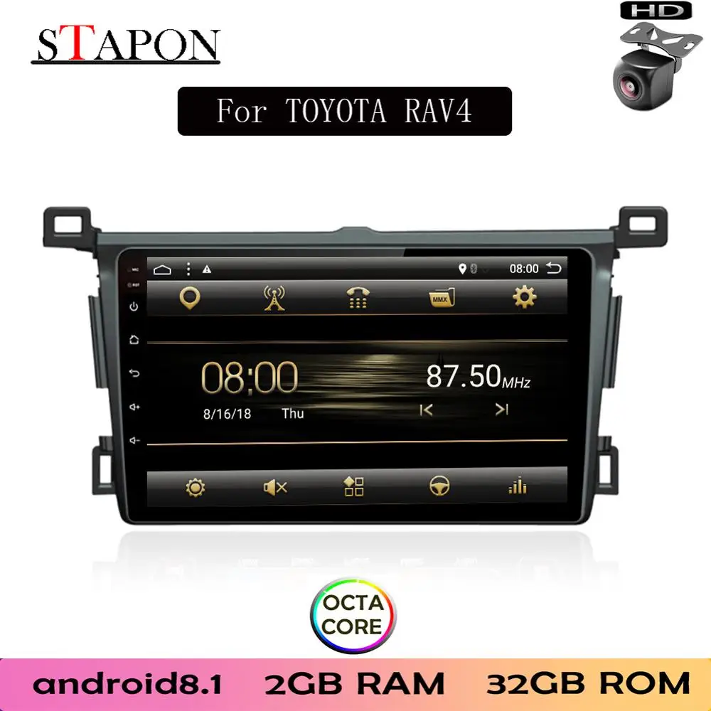 STAPON 9 дюймов для TOYOTA RAV4 правый пептид 2013 18 Android 8 1 2GBRAM Восьмиядерный автомобильный