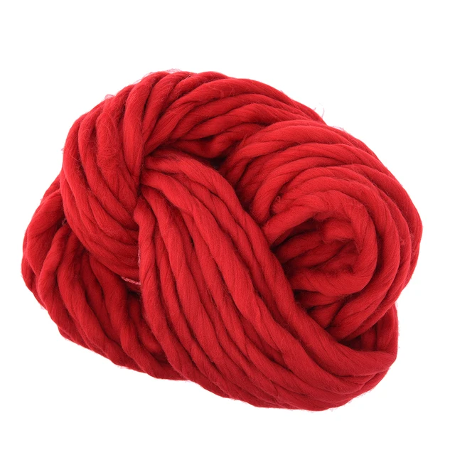 Super Thick ply yarn 20Color Soft Wool Roving Bulky Big Yarns Spinning