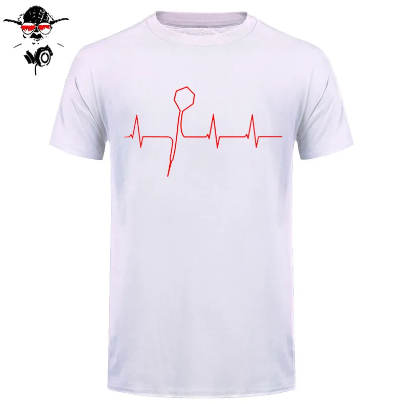 Летняя футболка с сердцебиением Дротика, Мужская хлопковая футболка с круглым вырезом и коротким рукавом, модная футболка Дротика s, топы, футболки, мужская футболка - Цвет: 22