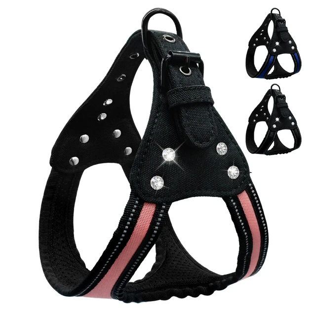 Soft Rhinstone Small Dog Harness For Chihuahua Yorkie Pug Dogs