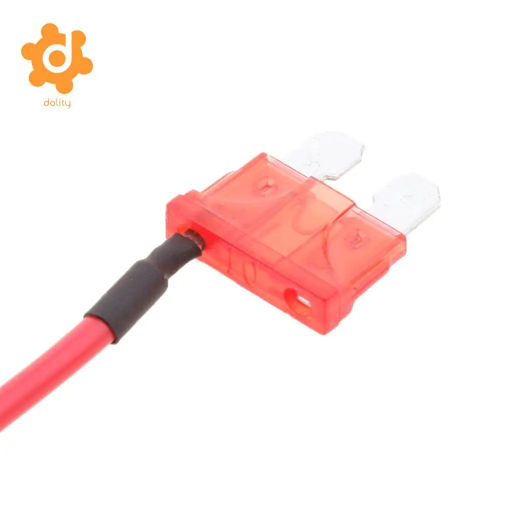 5 Pieces Car Truck Boat 10A 32V ATO ATC Medium Blade Fuses with 16 AWG Wire