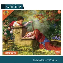 Взрослая 1000 штук ожидание любовных пазлов 3D сладкое ожидание деревянная бумага Обучающие игрушки-пазлы собирают подарок на Рождество