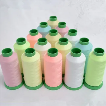 

1Roll 1000 Yards Spool Luminous Glow In The Dark Machine DIY Embroidery Sewing Thread Hand Yarn Embroidery pink ivory blue color