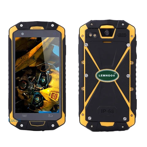 original LEMHoov L15 IP68 Waterproof phone Rugged Android Smartphone MTK6582 Quad Core NFC GPS Dual sim UHF VHF Walike Talkie