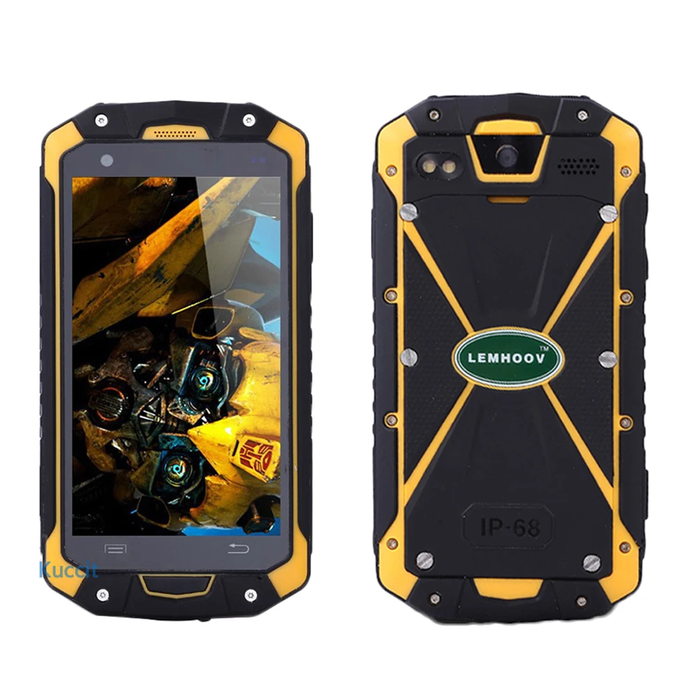 original LEMHoov L15 IP68 Waterproof phone Rugged Android Smartphone MTK6582 Quad Core NFC GPS Dual sim UHF VHF Walike Talkie