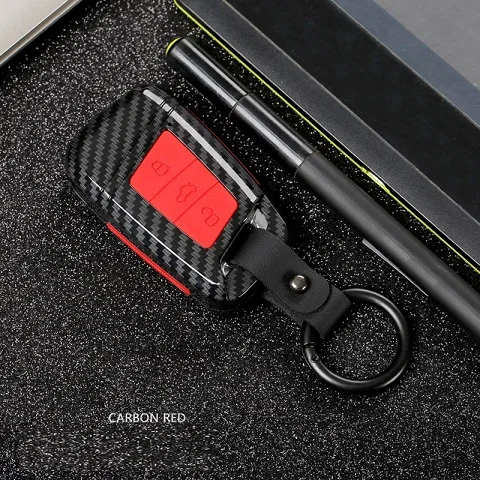 ABS углеродного волокна ключ чехол подходит для Volkswagen Passat B8 Skoda Superb A7 - Название цвета: Carbon Red