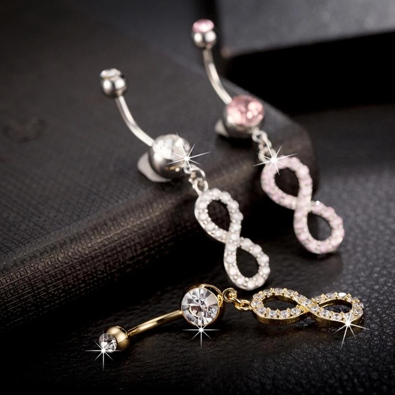 

Exquisite Water Drop Crystal Navel Belly Button Ring Sexy Body Piercing For Women Jewelry Gifts Accessories High Quality