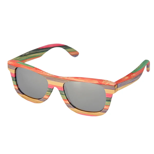 Винтажные разноцветные бамбуковые поляризованные солнцезащитные очки для женщин и мужчин, цветные поляризованные брендовые солнцезащитные очки, пляжные очки gafas de sol - Цвет линз: White mercury