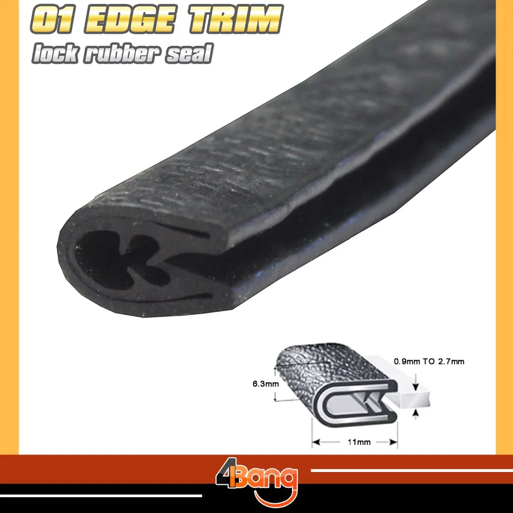 

1Metre 40" U Style Rubber Edge Trim Black Seal Protector Guard Pillar Strip w/ Metal Inside For Van Boat Truck Bonnet #01