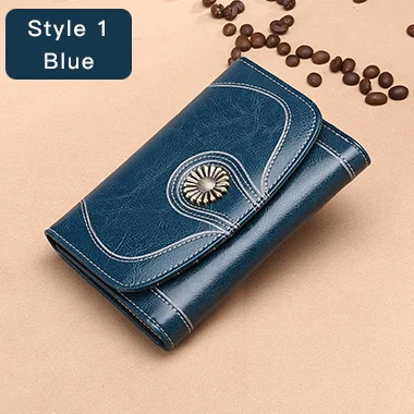 SENDEFN кошелек фирменный женский кошелек Портмоне кошелек на молнии женский короткий кошелек женский кожаный кошелек небольшой кошелек 5128-6 - Цвет: Style 1 Blue