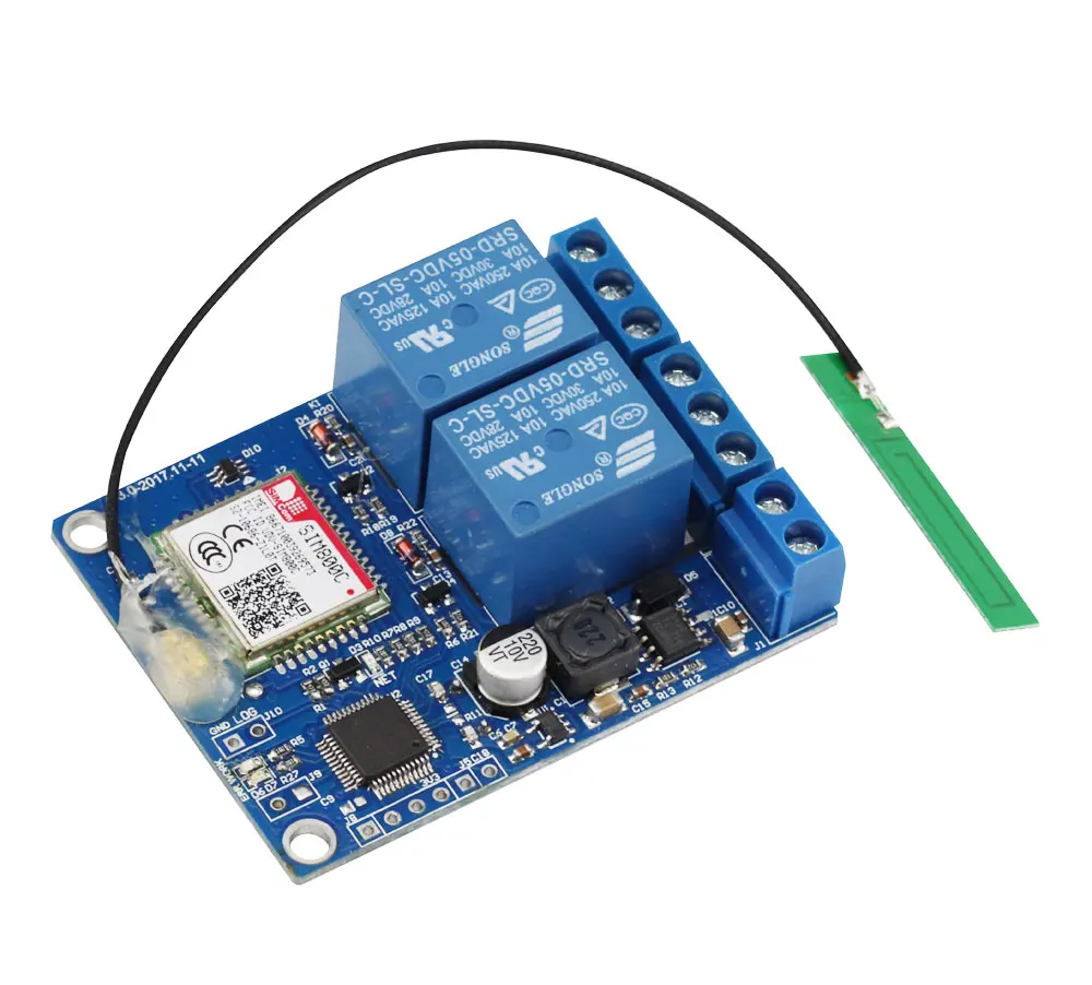 2 канальный релейный модуль Aihasd GSM пульт дистанционного управления SMS SIM800C STM32F103CBT6