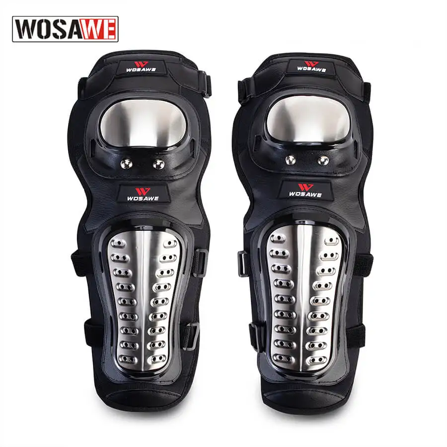 

Motocross Knee Pad Stainless Steel Racing Motorbike Joelheiras Protective Roller Skateboard Motorcycle Riding Kneepad Rodilleras