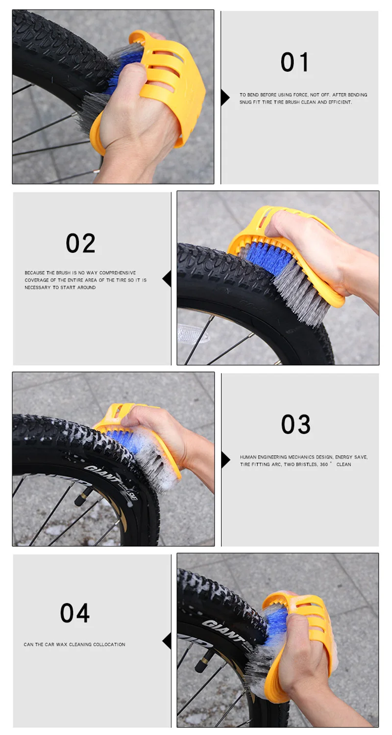 6 шт./компл. Портативный практичный инструмент для демонтажа цепи велосипеда(набор для чистки щетка для шин перчатки выбегемолния MTB дорожный велосипед инструмент для очистки Наборы RR7003