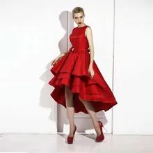 Mode Roten Niedrigen Abendkleider Reizvolle Backless Mit Bogen Vintage Tee Länge Formales Partei-kleid 2017 Geraffte Prom Kleider