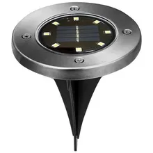 Utorch 8 Водонепроницаемый для подсветки газона с питанием от солнечной панели свет Путь садовая лампа украшение из нержавеющей стали Открытый Солнечный утопленный в пол свет