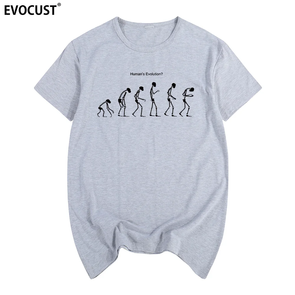 Human Evolution Summer print T-shirt Cotton Men T shirt New women TEE | Мужская одежда