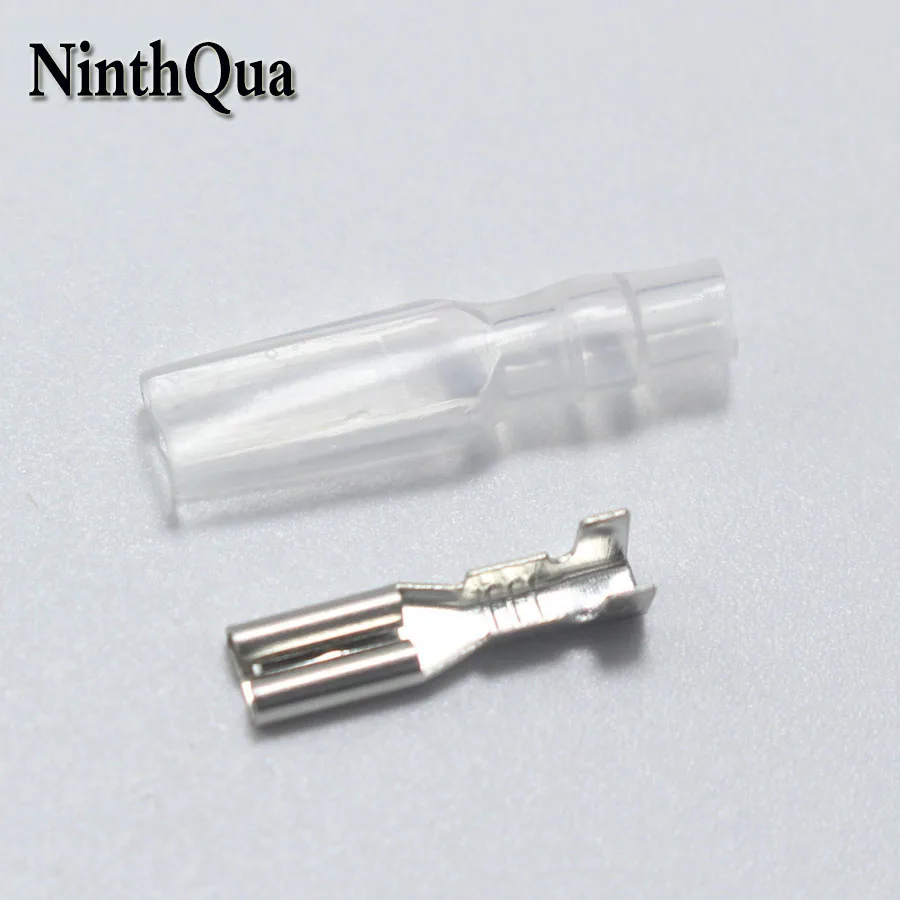 

100sets Faston Crimp Terminal Female Connector With Transparent Sheath Inserted Spring 2.8 mm Self-locking Plug Insulator