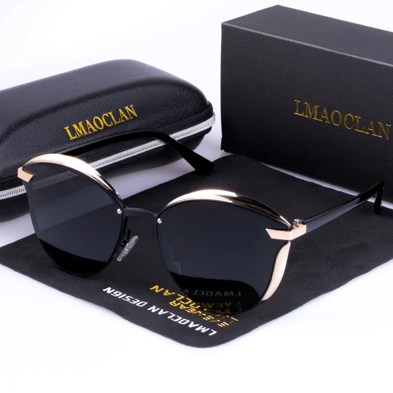 

Luxury Women HD Polarized Sunglasses Fashion Cat Eye Ladies Vintage Brand Designer Female Sun Glasses oculos gafas