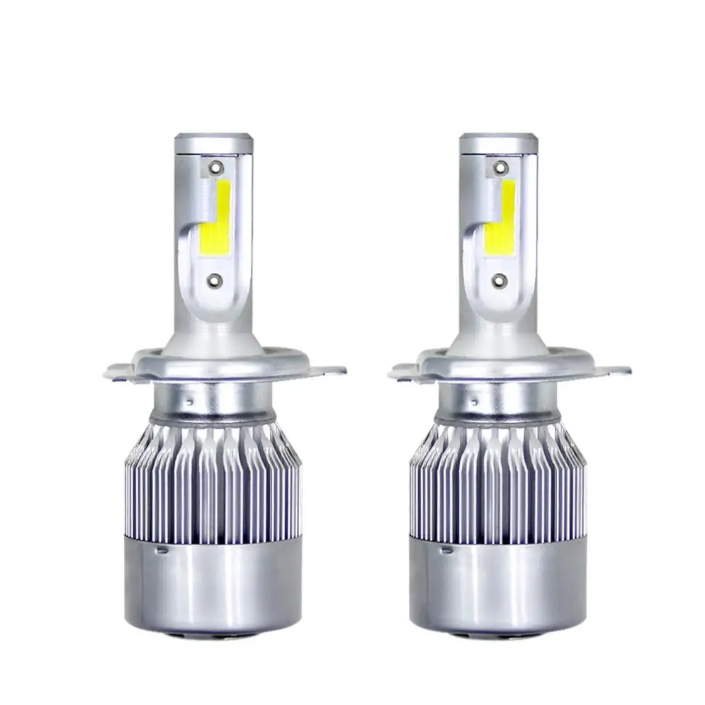 Farol do Carro 1 Par H4 e hb2 e 9003 c6 10800lm 6000 k 120 w Cob Levou Kit Hi e lo Turbo Lâmpadas Universal Auto Farol 12 1 par h4hb29003 c6 10800lm 6000 k