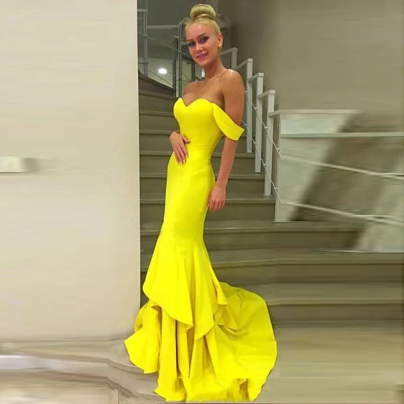 bright yellow long dress