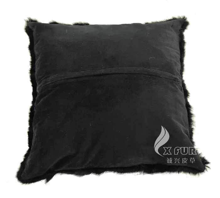 CX-D-07, квадратные оригинальные меховые подушки с кроличьим мехом, чехол для диванной подушки, наволочка черного цвета