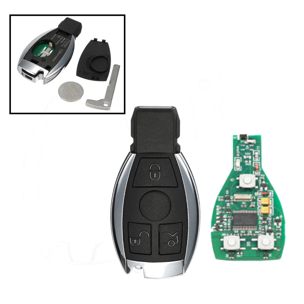 Дистанционный смарт ключ-брелок 3 кнопки Замена 433 МГц с BGA чип для Mercedes-Benz 2000+ YAN88