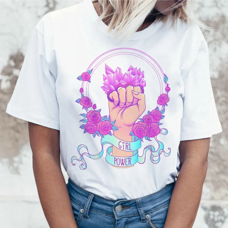 Feminist Girl power Tee Feminism Graphic Summer Feminism Футболка Топ Харадзюку Женская футболка Kawaii футболка женская с принтом