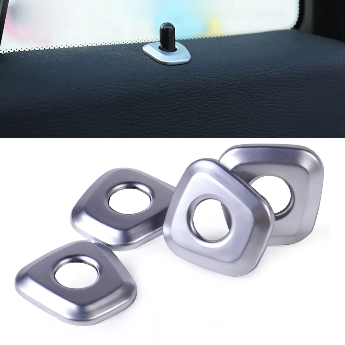DWCX New 4Pcs Interior Decoration Window Car Door Lock Pin Cover Trim