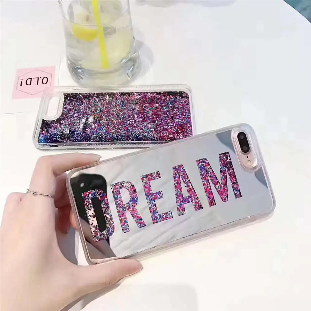 

Mirror English Quicksand For Iphone 66S 6P78 8P X Xs Xr Xsmax Anti-Fall Mirror Sandpaper Phone Case