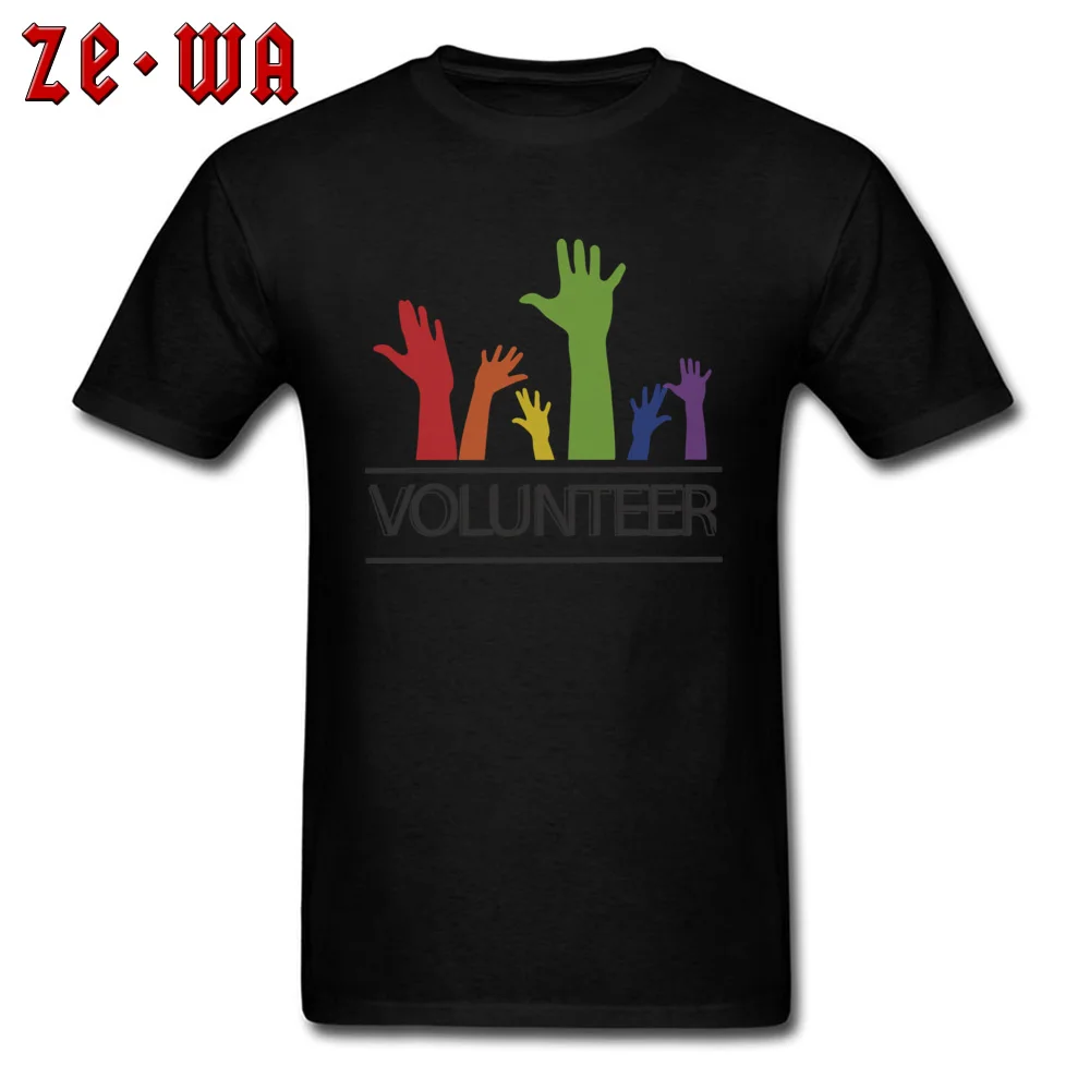 volunteer 1888823_960_720 100% Cotton Fabric T-Shirt for Men Short Sleeve T Shirt Popular ostern Day Crewneck Tops Tees Print volunteer 1888823_960_720 black