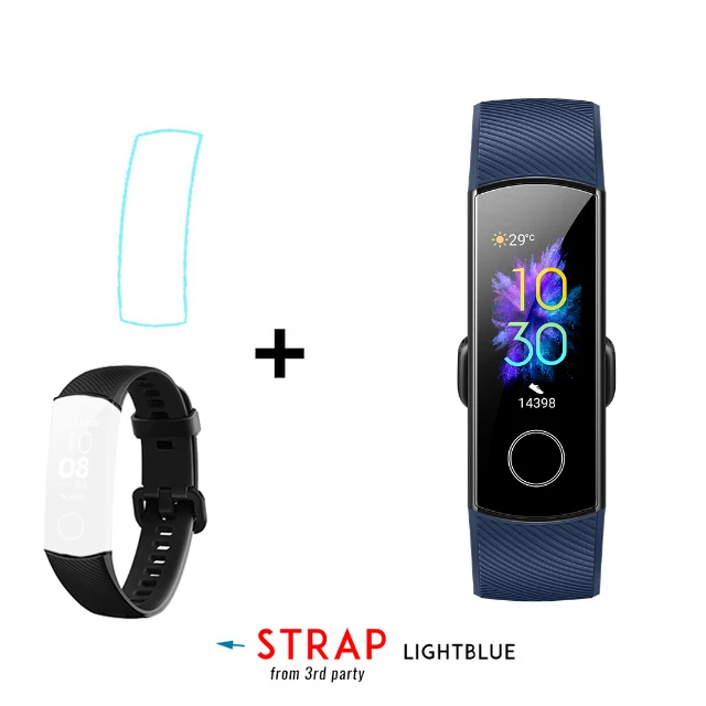 Huawei Honor band 5/5i smartband AMOLED huawei smartwatch кровяной кислород сердце яж ftness трекер сна Плавание Спорт trakcer gps - Цвет: blue add black