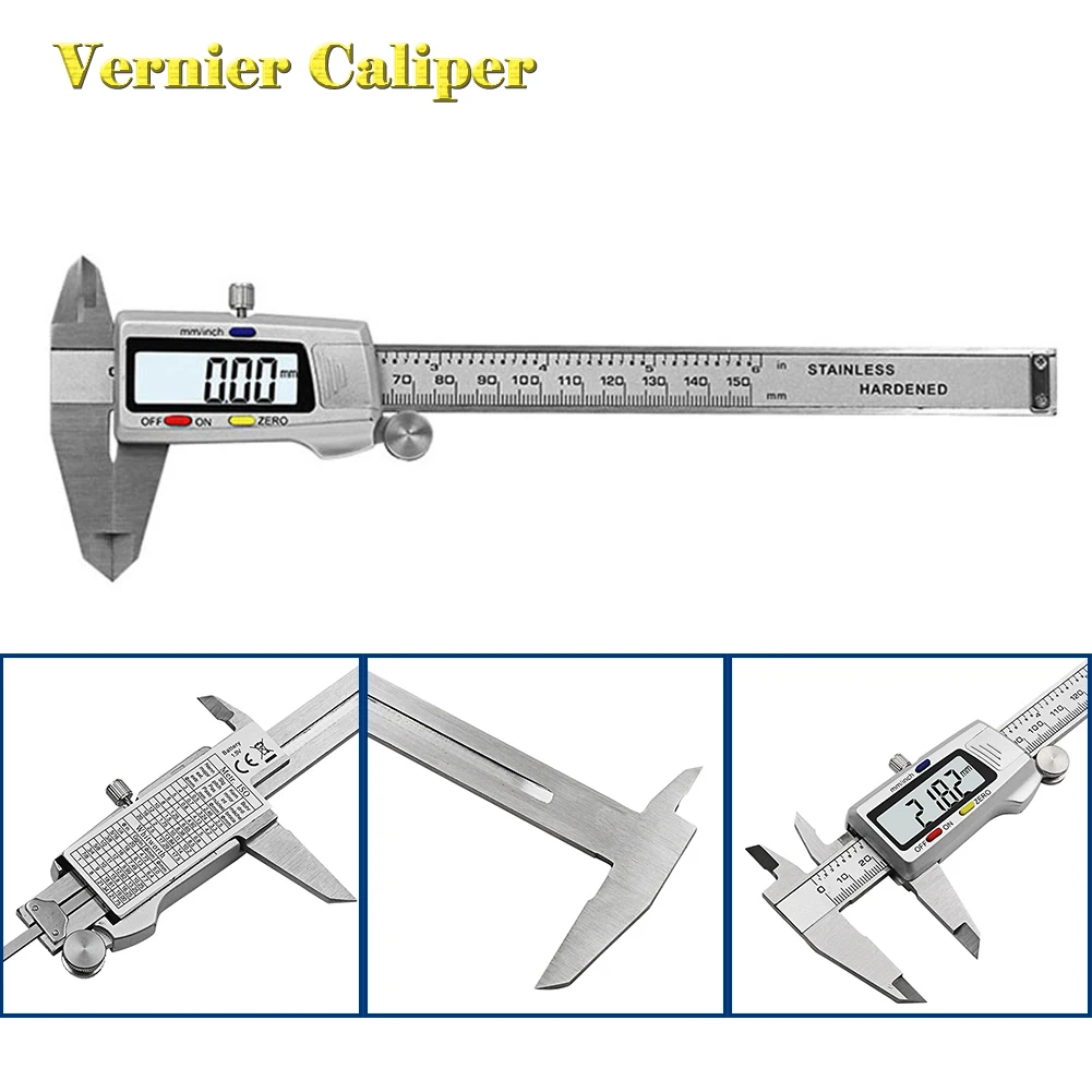 Цифровая линейка из сплава Электронный штангенциркуль 0-150 мм Высокая Точность 0,01 мм& дюймовый конвертируемый