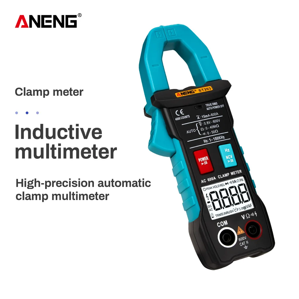 ANENG ST203 Digital Clamp Meter Multimeter 4000counts True RMS Mini Amp DC/AC Clamp Meters voltmeter 400v Automatic Range