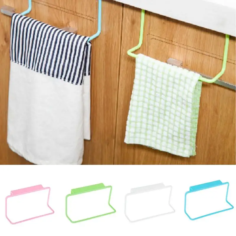 

New Towel Rack Hanging Holder Organizer Bathroom Kitchen Cabinet Cupboard Holder Plastic Seamless Wall Mounted Rack