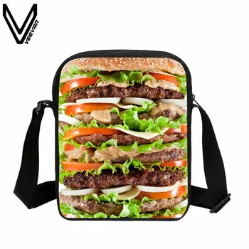 

VEEVANV 3D Funny Hamburger Printing Women Messenger Bags Casual Crossbody Bags for Girls Boys Travel Shoulder Bags Sling Bags