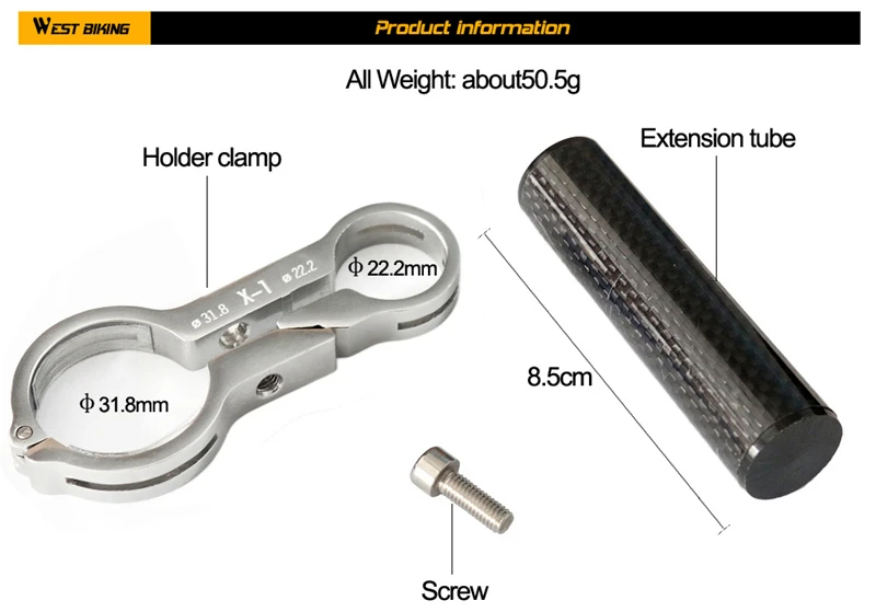 Perfect WEST BIKING Bike Light Extender Handle Bar Aluminum Extensions Mount Torch Clamp Lamp Holder Front Bike Bicycle Light Holder 1 Perfect WEST BIKING Bike Light Extender Handle Bar Aluminum Extensions Mount Torch Clamp Lamp Holder Front Bike Bicycle Light Holder 1