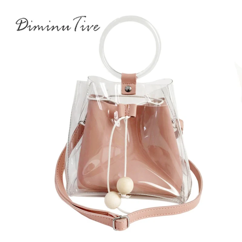 

Diminutive 2018 Promotion Fashion Transparent Women Shoulder Bag Designer Brand Tote High Quality Bucket Hand Bag Female Handbag