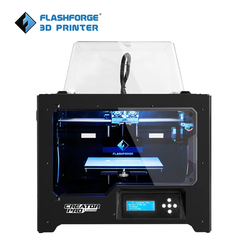 Flashforge 3d принтер Creator Pro с открытым исходным кодом 6.3 мм с подогревом алюминиевый сборки пластина двойной экструдер w/2 катушки обувь по заводским ценам