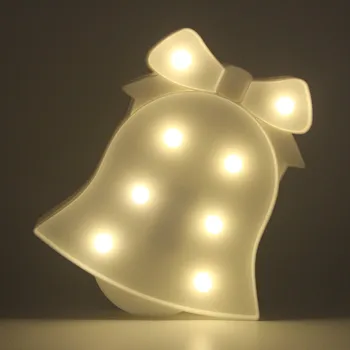 

Bell Shaped 3D Night Light Warm White 8 LEDs Marquee Lamp Xmas Lighting Kids Bedroom Living Room Wedding Party Wall Decorations