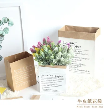 

Cute Storage Bag Kraft Paper Laundry Bags Nordic INS Style Letter Baby Kids Toys Fruit Flower Room Organizer Clothings Pouch