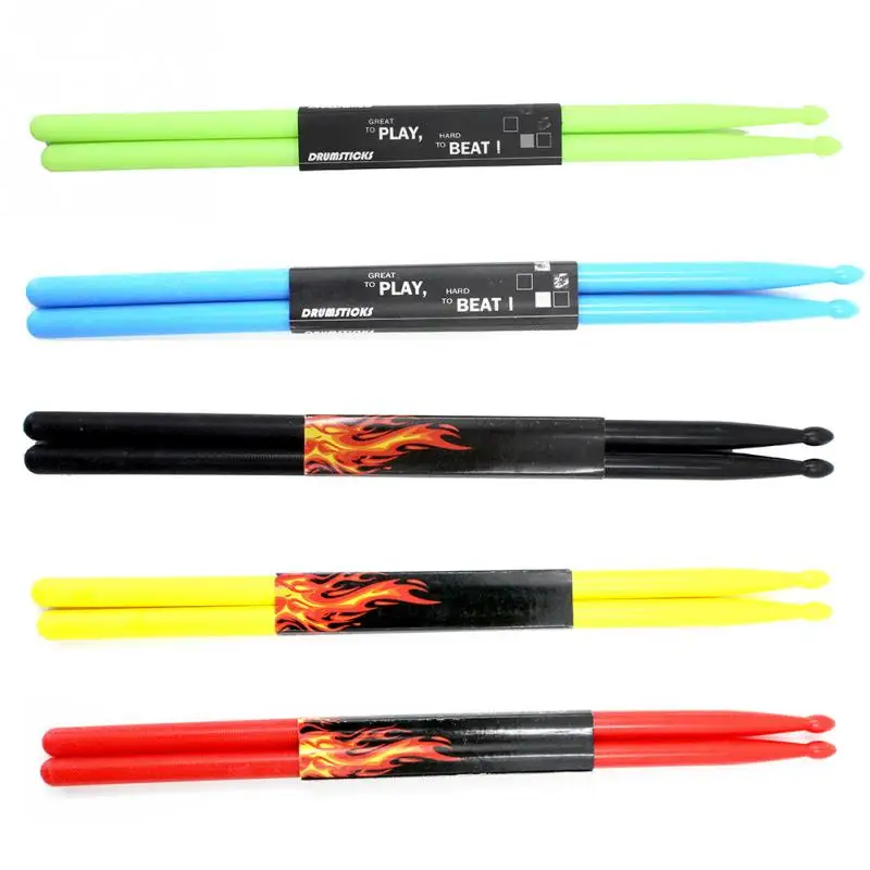 

1 Pair Drumsticks 5 Colors Durable Nylon Drop-Shaped Drumstick Drum Stick Musical Instruments Parts Accessories