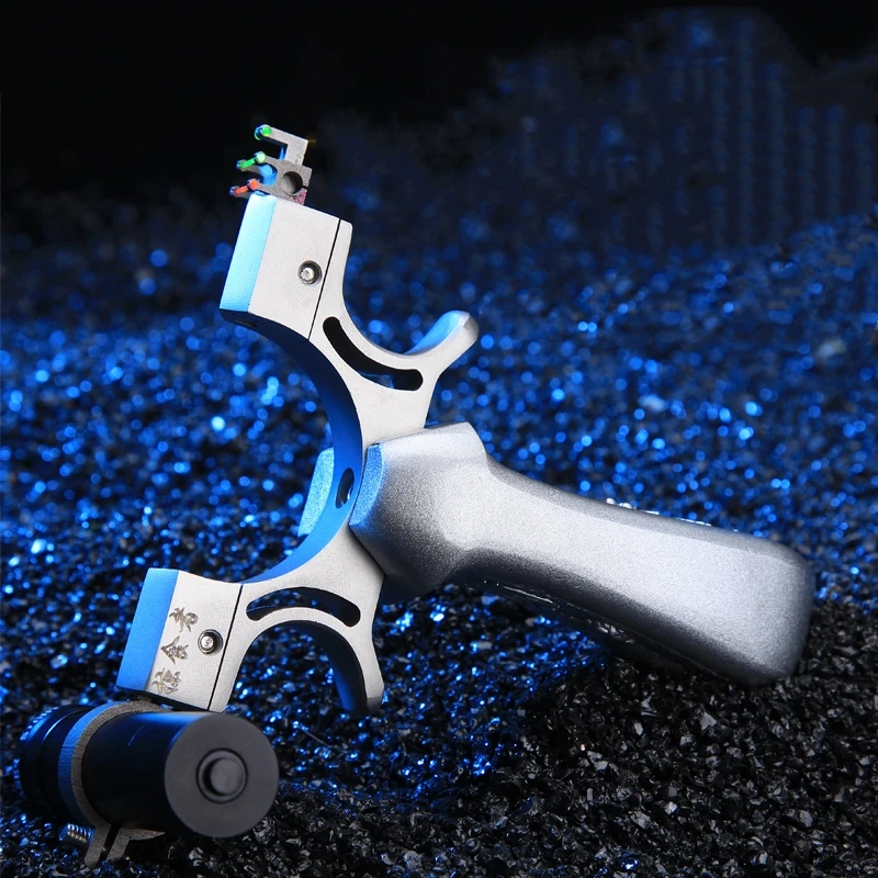 

Stainless steel Slingshot For Hunting Catapult Flat rubber Band Outdoor Shooting Powerful Handheld Bow New 2018 Outdoor Tools